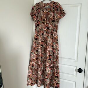 Maeve by Anthropologie poplin Somerset dress, size Large. Pink/rose colorway